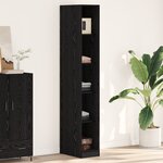 vidaXL Armoire en chêne noir - 30 x 50 x 200 cm  faite en bois solide.