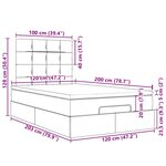 vidaXL Cadre de lit ottoman et matelas gris foncé 120x200 cm velours