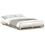vidaXL Cadre de lit surélevé Marron 135 x 190 cm Bois massif en pin