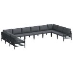 vidaXL Ensemble de canapé de jardin 10 Pièces Anthracite Acier