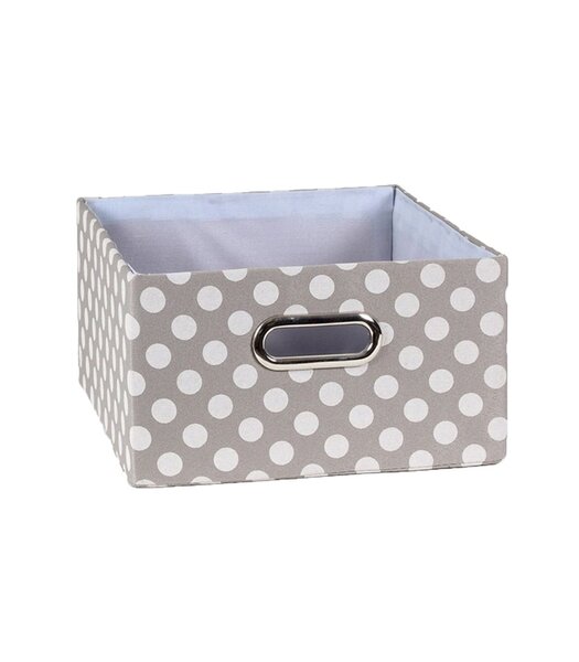 Tiroir tissu gris pois blanc