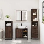 vidaXL Ensemble de meubles de salle de bain 3 Pièces Chêne marron