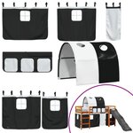 vidaXL Lit mezzanine enfants et tunnel blanc/noir 80x200cm pin massif