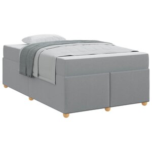 vidaXL Cadre de lit avec matelas Gris clair 120 x 200 cm tissu