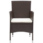 vidaXL Mobilier à dîner de jardin 11Pièces poly rotin et bois solide brun