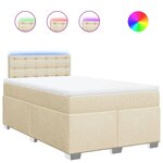 vidaXL Sommier à lattes de lit avec matelas Crème 120x200 cm Tissu