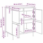 vidaXL Buffets 2 Pièces chêne artisanal 120 x 35 x 70 cm