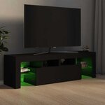vidaXL Meuble TV avec lumières LED Noir 140x36 5x40 cm