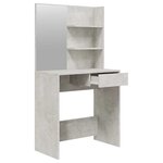 vidaXL Ensemble de coiffeuse Gris béton 74 5x40x141 cm