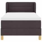 vidaXL Lit à Ressorts avec Matelas Crème 90x200 cm Tissu Marron foncé