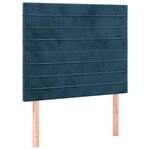 vidaXL Sommier à lattes de lit matelas LED Bleu foncé 90x200cm Velours
