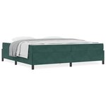 vidaXL Cadre de lit Vert foncé  vert et blanc 200 x 200 cm Velours