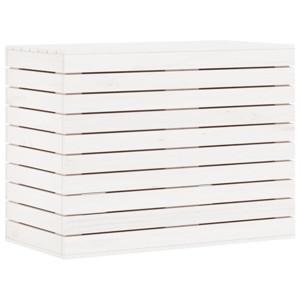 vidaXL Panier à linge blanc 88 5x44x66 cm bois massif de pin