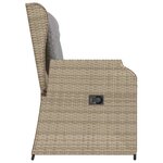 vidaXL Banc inclinable de jardin avec coussins beige résine tressée
