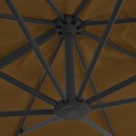 vidaXL Parasol de jardin en porte-à-faux et poteau en aluminium taupe