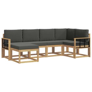 vidaXL Ensemble de canapés d'extérieur 6 Pièces Blanc et anthracite
