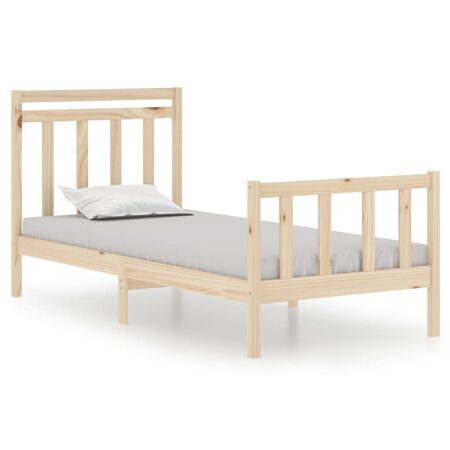 vidaXL Cadre de lit bois massif 75x190 cm petit simple