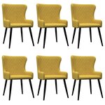 vidaXL Chaises à manger lot de 6 jaune velours
