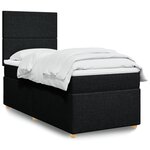 vidaXL Sommier à lattes de lit et matelas Noir 80x200 cm Tissu