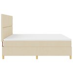vidaXL Lit avec sommier à ressorts Crème 200x200 cm Tissu