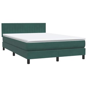vidaXL Sommier à lattes de lit et matelas vert foncé 160x220cm velours