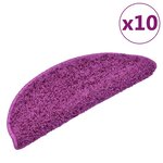 vidaXL Tapis d'escalier 10 Pièces 65x21x4 cm Violet