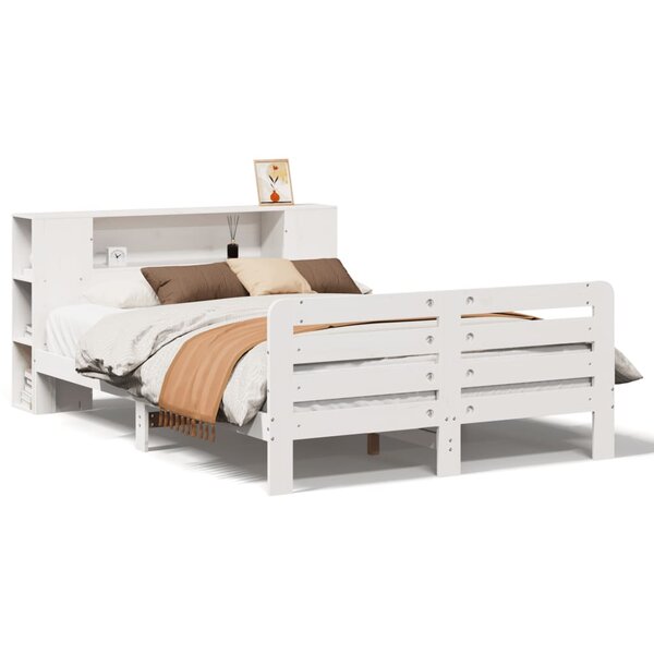 vidaXL Cadre de lit sans matelas blanc 120x200 cm bois de pin massif