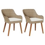 vidaXL Chaise de jardin 2 Pièces Beige 55 x 62 5 x 82 cm polyrotin