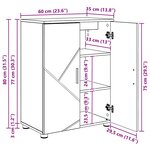 vidaXL Cabinet de salle de bain Blanc brillant 60 x 35 x 80 cm