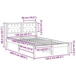 vidaXL Cadre de lit Gris foncé 120 x 200 cm Pin massif