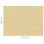 vidaXL Tapis de tente 300x400 cm Beige