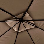 vidaXL Belvédère et double toits étentus 3x3x2 75 m Taupe 180g/m²