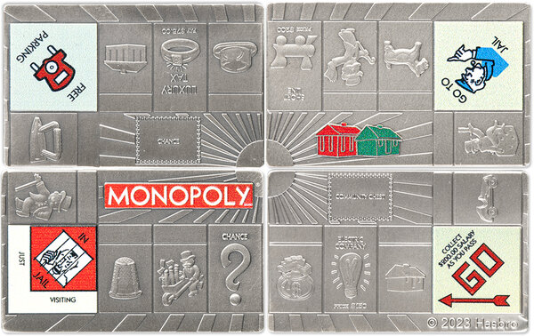 Pièce de monnaie en Argent 1 Dollar g 31.1 (1 oz) Millésime 2023 MONOPOLY