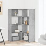 vidaXL Bibliothèque d'angle à 4 niveaux gris béton bois d'ingénierie