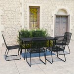 vidaXL Ensemble à manger d'extérieur 7 Pièces résine tressée et verre