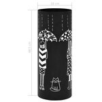 vidaXL Porte-parapluie Femmes Acier Noir