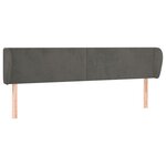 vidaXL Tête de lit avec oreilles Gris foncé 203x23x78/88 cm Velours