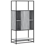vidaXL Buffet haut sonoma gris 68x35x139 cm bois d'ingénierie et métal