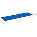 Vidaxl chaise longue double et coussins bleu royal pin imprégné