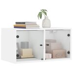 vidaXL Armoires murales avec portes en verre 2 Pièces blanc 68 5x37x35 cm