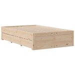 vidaXL Cadre de lit sans matelas avec tiroirs 120x190 cm bois de pin