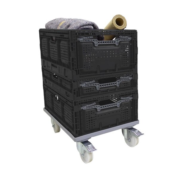 Pack and Move - Lot 3 Bacs Rangement Pliables - Charge 20 kg - 40 x 60 x 25 9 cm - Stockage  Outillage - Rangement Facile - Robustes - 55L