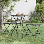 vidaXL Chaises pliables de jardin 2 Pièces Maille métallique Anthracite