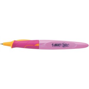 Stylo bille rétractable kids beginner twist rose pointe ø1mm encre bleue x 12 bic