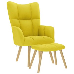 vidaXL Chaise de relaxation avec repose-pied jaune clair tissu