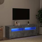 vidaXL Meuble TV avec lumières LED gris béton 120x35x40 cm
