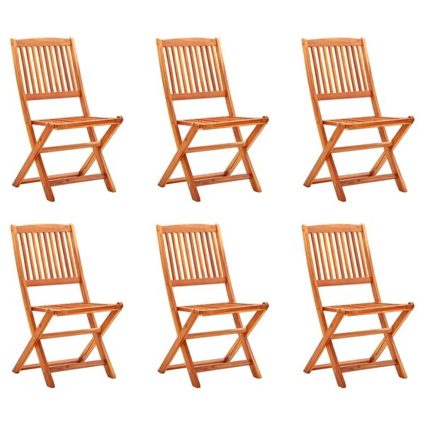 vidaXL Chaises de jardin pliables lot de 6 Bois d'eucalyptus massif