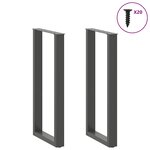 vidaXL Pieds de table de bar en U 2 pièces Anthracite 40 x (100-101) cm Acier