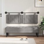 vidaXL Tête de lit suspendue Avec lumière LED Gris clair Velours