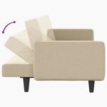 vidaXL Canapé-lit avec coussins crème tissu